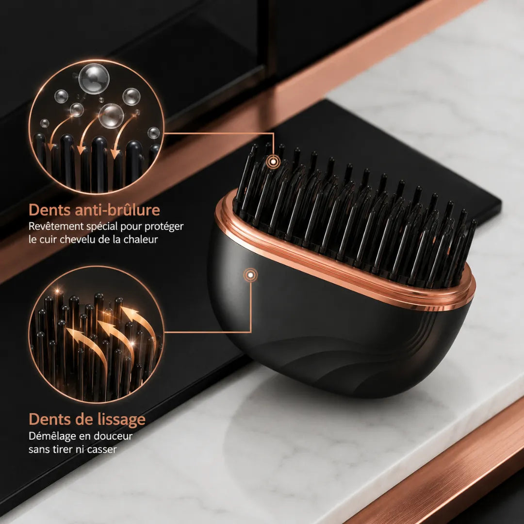 Brosse chauffante lissante